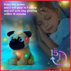 Light Changing Stuffed Plush LED Puppy -SEE VIDEO SO CUTE! NWT